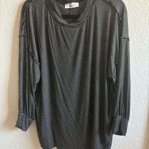 Carly Jean Los Angeles Striped Black and White Women's Top